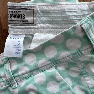 Old Navy Mint Polka Dot Shorts
